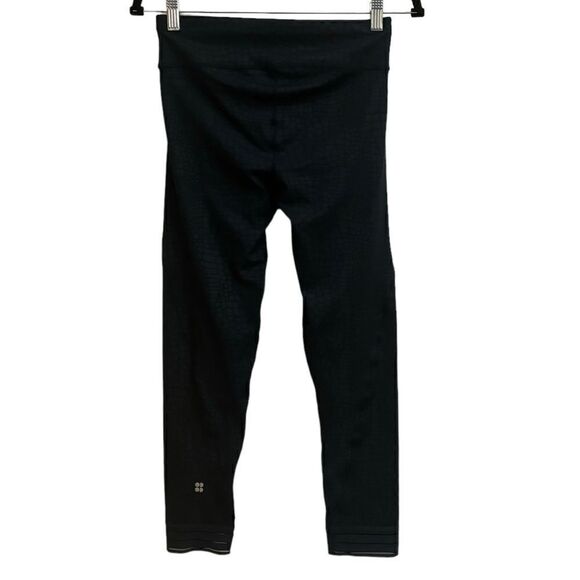 Sweaty Betty Women’s Dark Green Croc Embossed Mesh 7/8 Workout Pant Leggings Sml - Picture 2 of 6